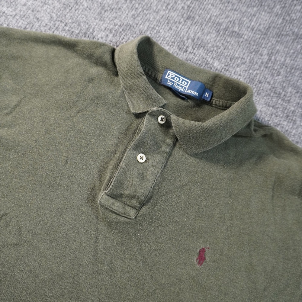 Polo Ralph Lauren Polo Shirt Mens M Olive Green Short Sleeve Red Pony Logo